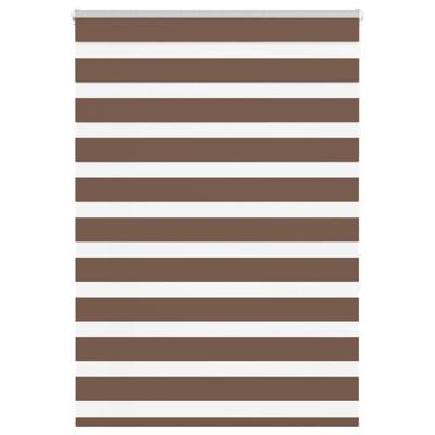 VidaXL Zebra rolgordijn 105x150 cm stofbreedte 100,9cm polyester bruin