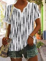 Casual Loose Short Sleeve Pullover Top - thumbnail