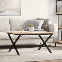 Salontafel X-frame 80x80x45 cm massief grenenhout en staal