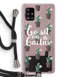 Cactus quote: Samsung Galaxy A51 5G Transparant Hoesje met koord