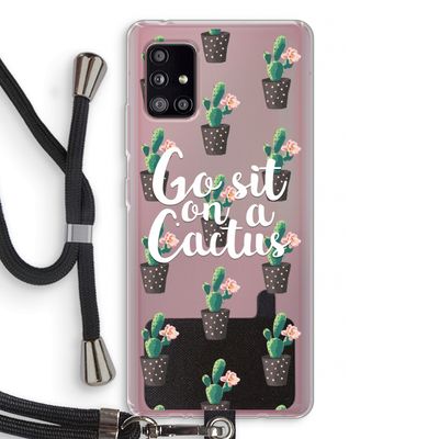 Cactus quote: Samsung Galaxy A51 5G Transparant Hoesje met koord