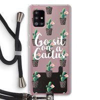 Cactus quote: Samsung Galaxy A51 5G Transparant Hoesje met koord