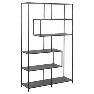 Leen Bakker - Boekenkast Jaxx - 185x114x35 Cm - Metaal - Zwart