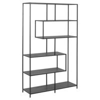 Leen Bakker - Boekenkast Jaxx - 185x114x35 Cm - Metaal - Zwart