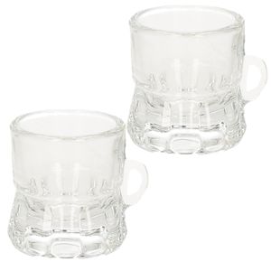 12 Mini bierglazen met handvat 2cl