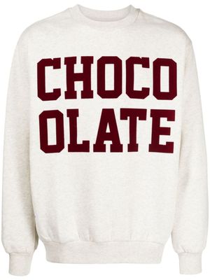 CHOCOOLATE Sweater met logoprint en jersey-textuut - Wit CHOCOOLATE Sweater met logoprint en jersey-textuut - Wit