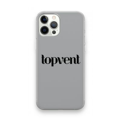 Topvent Grijs Zwart: iPhone 12 Pro Max Transparant Hoesje
