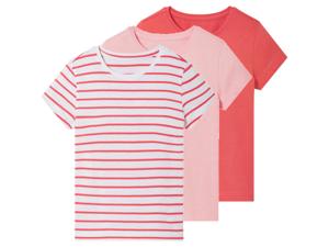 lupilu 3 kinder T-shirts (koraal/roze/gestreept, 110/116)