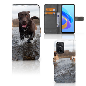 OPPO A76 | A96 Telefoonhoesje met Pasjes Honden Labrador