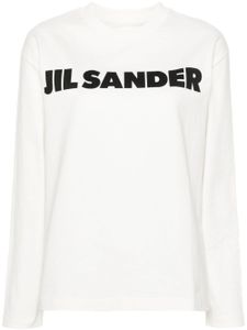 Jil Sander logo-print cotton sweatshirt - Tons neutres