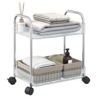 VidaXL Opbergtrolley 2-laags 37x28x43,5 cm acryl transparant