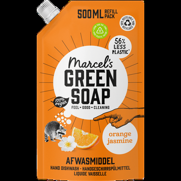 Marcel&apos;s Green Soap Orange Jasmine Afwasmiddel Refill Pack 500 ml bij Jumbo