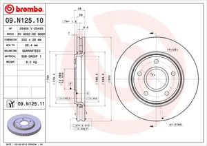 Remschijf BREMBO, Remschijftype: Binnen geventileerd, u.a. für Dodge, Fiat, VW, Chrysler