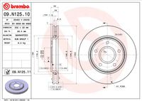 Remschijf BREMBO, Remschijftype: Binnen geventileerd, u.a. für Dodge, Fiat, VW, Chrysler