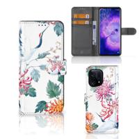 OPPO Find X5 | Telefoonhoesje | Met pasjeshouder | Bird Flowers