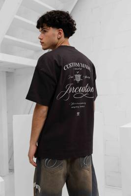 Jorcustom Handscript Loose Fit T-Shirt Heren Bruin - Maat L - Kleur: Bruin | Soccerfanshop