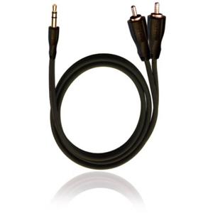 RCA D1C84012 Jackplug / Cinch Audio Aansluitkabel [2x Cinch-stekker - 1x Jackplug male 3,5 mm] 0.50 m Zwart