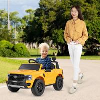 Gelicentieerde Ford 12V Elektrische Auto voor Kinderen Afstandsbediening USB Muziek Verhaal Draadloze Verbinding Geel