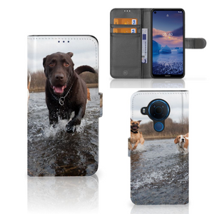 Nokia 5.4 Telefoonhoesje met Pasjes Honden Labrador