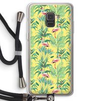 Flamingo party: Samsung Galaxy A8 (2018) Transparant Hoesje met koord