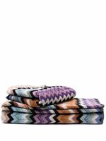 Missoni Home lot de deux serviettes de bain Giacomo à motif zigzag - Marron - thumbnail