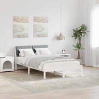 Bedframe Wit en lichtgrijs 120 x 200 cm Massief grenenhout Bedframe Wit en lichtgrijs 120 x 200 cm Massief grenenhout