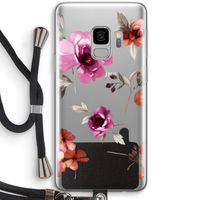 Geschilderde bloemen: Samsung Galaxy S9 Transparant Hoesje met koord