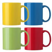 Koffie mokken/bekers Nantes - 4x - keramiek - multi kleuren - 300 ml