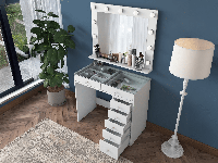 Make-up tafel JESSIE DELUXE 7 lades wit