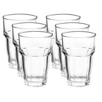 Longdrinkglazen Rock Bar - 6x stuks - transparant - 8 x 12 cm - drinkglazen/waterglazen