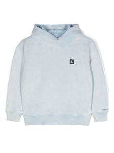 Calvin Klein Kids hoodie à patch logo - Bleu