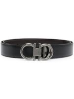 Ferragamo ceinture Gancini à design réversible - Noir