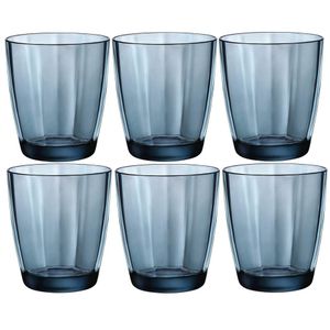 Set van 6x stuks tumbler waterglazen/drinkglazen blauw 300 ml