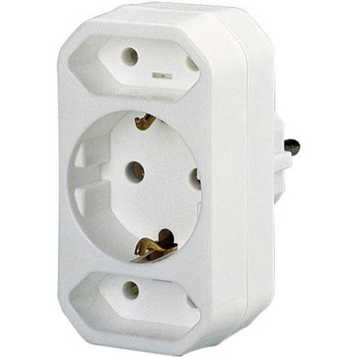 Basetech 1595417 Stopcontactsplitter 1 stuks Wit