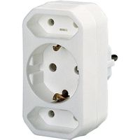 Basetech 1595417 Stopcontactsplitter 1 stuks Wit - thumbnail