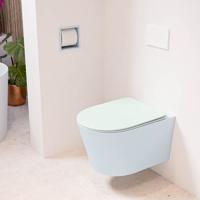 Wandcloset Mondiaz Lavie | Zonder spoelrand | Incl.Toiletzitting-Greey | Keramiek | Clay (licht grijs)