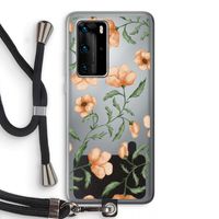 Peachy flowers: Huawei P40 Pro Transparant Hoesje met koord