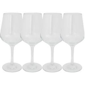 Set van 4x stuks onbreekbare kunststof camping wijnglazen voor witte wijn 290 ml