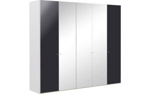 Goossens Kledingkast Easy Storage Ddk, Kledingkast 253 cm breed, 220 cm hoog, 4x draaideur en 1x spiegel draaideur midden