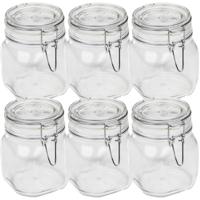 HI weckpotten/inmaakpotten - set 6x - 750 ml - met beugelsluiting - 10,5 x 13,5 cm