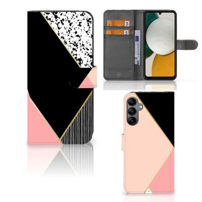 Samsung Galaxy A34 | Book Case | Zwart Roze Vormen