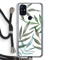 Tropical watercolor leaves: OnePlus Nord N10 5G Transparant Hoesje met koord