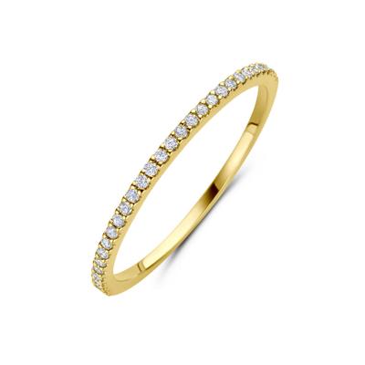 14k Geelgouden Ring met Diamant 0.11ct H SI