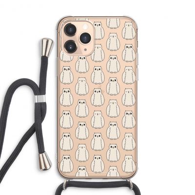 Uilen: iPhone 11 Pro Max Transparant Hoesje met koord