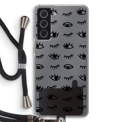 Eye pattern #2: Samsung Galaxy S21 FE Transparant Hoesje met koord