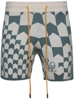 RHUDE short Racing à motif monogrammé - Tons neutres