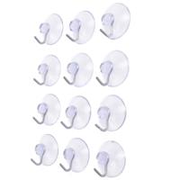 Benson Ophanghaak met zuignap - wit - 12x - kunststof - D30 mm Benson Ophanghaak met zuignap - wit - 12x - kunststof - D30 mm