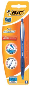 Bic balpen Atlantis Soft 1 mm, blauw, op blister