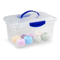 Opslagbox met deksel - transparant blauw - 9 liter - 35 x 23 x 20 cm - kunststof Opslagbox met deksel - transparant blauw - 9 liter - 35 x 23 x 20 cm - kunststof