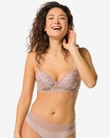 HEMA Voorgevormde Bh Met Kant Met Beugel Recycled Micro Beige (beige)